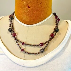 Premier Designs Purple & Gray Metallic Necklace